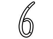 Hy Ko 30606 4 inch White Plastic Reflective Number 6 House Number
