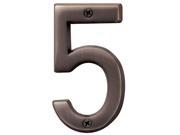 Hy Ko BR 420WB 5 4 inch Bronze Number 5 House Number