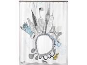 Carnation Home Fashions FSC13 FC Funky City Heavier Weight Fabric Shower Curtain