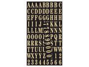Hy Ko MM 2 1 inch Gold Self Stick Numbers and Letters Pack