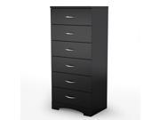South Shore 3107066 Step One Collection 6 Drawer Chest Pure Black