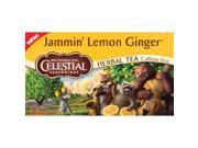Celestial Seasonings 1140540 Herbal Tea Jammin Lemon Ginger Caffeine Free 20 Tea Bags 1.6 oz 45 g Case of 6 20 Bag