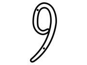 Hy Ko 30609 4 inch White Plastic Reflective Number 9 House Number