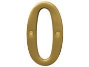 Hy Ko BR 43BB 0 4 inch Brass Number 0 House Number