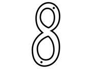 Hy Ko 30608 4 inch White Plastic Reflective Number 8 House Number