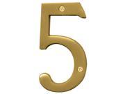 Hy Ko BR 43BB 5 4 inch Brass Number 5 House Number