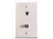 Leviton 40259 W 4 Pair With F Connector Standard Plate White