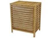 Household Essentials 6216 1 Natural Bamboo Open Slat Hamper