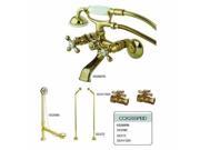 Kingston Brass CCK265PBD Vintage Wall Mount Clawfoot Tub Faucet Package with Off