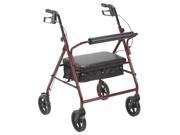 Drive Medical 10216rd 1 Bariatric Rollator with 8 inch Wheels Red