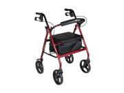 Drive Medical rtl728rd Aluminum Rollator with Removable Wheels Red