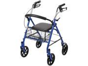 Drive Medical 10257bl 1 Four Wheel Walker Rollator with Fold Up Removable Back S