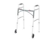 Drive Medical 10210 1 Deluxe Two Button Folding Walker with 5 inch Wheels