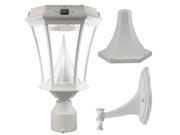 Gama Sonic GS 94FPW WHITE Victorian Solar Outdoor LED Light Fixture Pole Post Wa