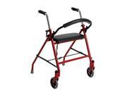 Drive Medical 1239rd Two Wheeled Walker with Seat Red