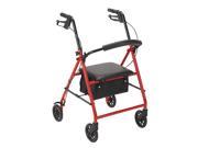 Drive Medical r800rd Rollator with 6 inch Wheels Red