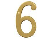 Hy Ko BR 43BB 6 4 inch Brass Number 6 House Number