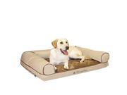 K H Pet Products KH4269 Memory Foam Cozy Sofa Large White Chocolate 41 in. x 30 in. x 10 in.