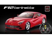 Licensed 1 14th Scale Ferrari F12 Berlinetta Ready to Run Die Cast Radio Control Car with Simulated Steering Wheel
