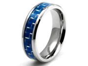 Tioneer R30237 100 Stainless Steel Ring with Blue Carbon Fiber