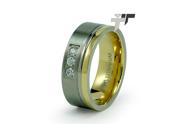 Titanium Golden Flat Wedding Ring