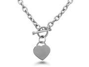 Stainless Steel Heart Tag Toggle Necklace