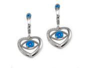 Sterling Silver Evil Eye Heart Earrings
