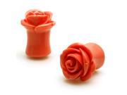 00g 9mm Acrylic Tunnel Peach Rose Ear Plugs