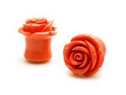 5 8 Gauge 16mm Acrylic Tunnel Peach Rose Ear Plugs