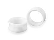 1 Gauge 25mm Double Flare Acrylic Hollow White Tunnel Expander Ear Plugs