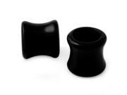 1 2 Gauge 12.7mm Double Flare Acrylic Hollow Black Tunnel Expander Ear Plugs