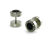 10mm Stainless Steel Domed Top With Cubic Zirconia Fake Cheater Plug