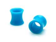 0g 8mm Double Flare Acrylic Hollow Turquoise Tunnel Expander Ear Plugs