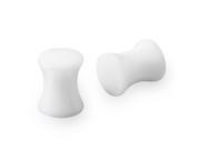 2g 6mm Double Flare Acrylic Solid White Tunnel Expander Ear Plugs