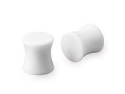 00g 9mm Double Flare Acrylic Solid White Tunnel Expander Ear Plugs