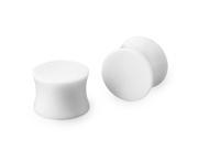 5 8 Gauge 16mm Double Flare Acrylic Solid White Tunnel Expander Ear Plugs