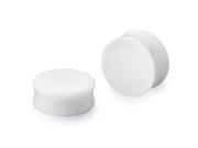 1 Gauge 25mm Double Flare Acrylic Solid White Tunnel Expander Ear Plugs
