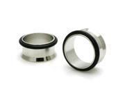 3 4 Gauge 19mm Stainless Steel Tunnel With Rubber Stopper Ear Expander Plugs