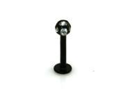 Black Stainless Steel Labret Style Disco Ball Lip Piercing Ring