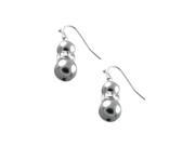 Tioneer E80002C Silver Alloy Faux Charcoal Pearl Dangle Hook Earrings with Crystal Bead Charms