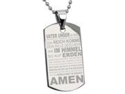 Stainless Steel Lord s Prayer German Translated Dog Tag