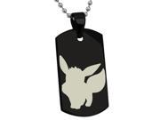 Black Stainless Steel 1st Gen Eevee Pokémon Engraved Dog Tag