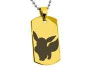 Gold Plated Stainless Steel 1st Gen Eevee Pokémon Engraved Dog Tag