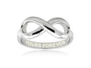 Sterling Silver Yours Forever Engraved Infinity Ring