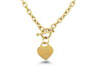 Gold Plated Stainless Steel Engraved Forget Me Not Heart Charm Necklace