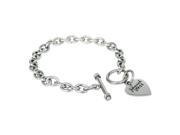 Stainless Steel Jeremiah 29 11 Engraved Heart Tag Charm Bracelet