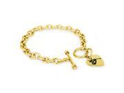 Gold Plated Stainless Steel Rayquaza Evolution Pokémon Heart Charm Bracelet