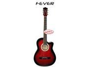 Fever 3 4 Acoustic Cutaway 38 Inches Guitar Redburst FV 030C DRD