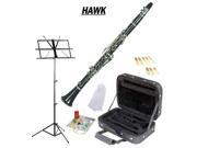 Hawk Black Bb Clarinet Package with Case Reeds Music Stand Cleaning Kit