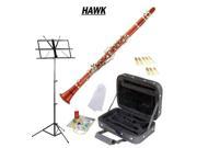 Hawk Red Bb Clarinet Package with Case Reeds Music Stand Cleaning Kit